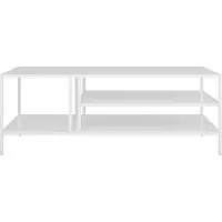 En.casa Couchtisch ’Kumlinge’ Metall 40x110x55 cm Weiß