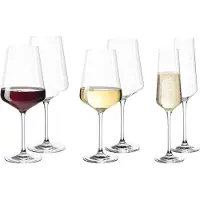 Leonardo Gläser-Set "Wein- und Sektgläser Puccini 6er Set transparent" Ideal für den Alltag, spülmaschinengeeignet