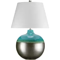 Elstead Lighting Elstead Laguna Tischleuchte E27 71cm Türkis und Graphitglasur Weiß, UK
