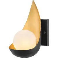 Lisa McDennon by Hinkley Elstead Ren LED Wandleuchte G9 Mattes Schwarz und Gold