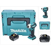 Makita DTD 172 G1J Akku Schlagschrauber 18 V 180 Nm 1/4" Brushless + 1x Akku 6,0 Ah + Makpac - ohne Ladegerät