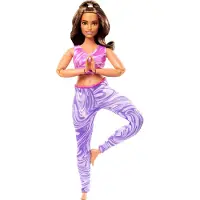 Barbie Made-to-Move-Modepuppe, blond mit abnehmbarem Sportoberteil und Hose, 22 bewegliche „Gelenke“, Modepuppe, Weiblich, 3 Jahr(e), Mädchen, 304,8 mm, 125 g