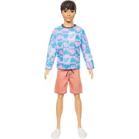 Barbie DWK44; HRH24 - Barbie Ken Fashionista Puppe - Blue and Pink Sweater