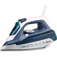 Girmi ST61, Trocken- & Dampfbügeleisen, Keramik-Bügelsohle, 130 g/min, Blau, Silber, Weiß, 25 g/min, 0,3 l