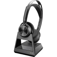 Poly Voyager Focus 2 UC Kopfhörer Verkabelt & Kabellos Kopfband Büro/Callcenter USB Typ-C Bluetooth Ladestation Schwarz