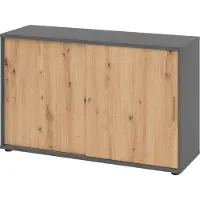 Hammerbacher Schiebetürschr. 2OH 120cm BS Graphit/Asteiche