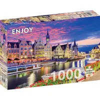 Enjoy Puzzle Gent bei der Dämmerung – Belgien Puzzle 1000 Teile