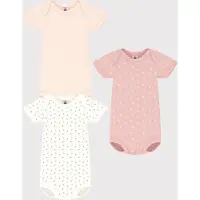 Petit Bateau Baby-Body 3 Bodies Us Mc Rosa Herzchen (3er-Set)-Maat 60 - 3 maanden