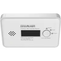 WisuAlarm GC20-B CO Melder Kohlenmonoxid 10 Jahre Batterie 1 Stück Set - Kohlenmonoxidmelder mit LCD-Display - Kohlenmonoxid Messgerät DIN EN50291