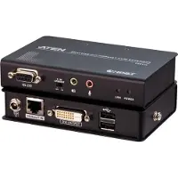 Aten Mini USB DVI HDBaseT KVM Extender (1920 x 1200 bei 100 m), Sender und Empfänger, Verkabelt, 100 m, Cat6,Cat6a, 1920 x 1200 Pixel, 1920x1200 1920x1080 1600x1200