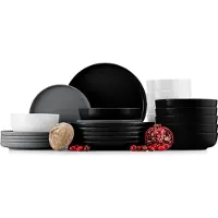 Konsimo Kombiservice VICTO Schale Dessertteller Speiseteller Suppenteller 6 Personen (24 El.), Bunt, Keramik, Loft, 20 cm | 27 cm | 18,5 cm | 14,5 cm
