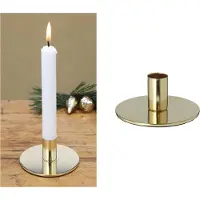 Novaliv 12x Stabkerzenhalter Adventskranz GOLD 10x5cm Tafelkerzenhalter modern scandic chic