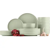 Konsimo Kombiservice VICTO Schale Dessertteller Speiseteller Suppenteller 6 Personen (24 El.), Beige, Keramik, Loft, 20 cm | 27 cm | 18,5 cm | 14,5 cm