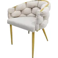 HTI Stuhl Alsen Gold-Beige, Sitzhöhe 49 cm, 60 cm breit, 80 cm hoch, 68 cm tief