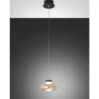 FABAS LUCE Arabella - Einzelne Pendelleuchte von - 8W LED - Deckenleuchte Durchmesser 14cm Bernstein