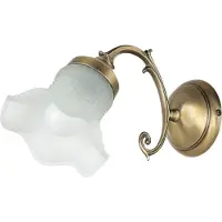 Licht-Erlebnisse Wandlampe Messing Glas Premium E14 Blütenform in Bronze Wandleuchte innen