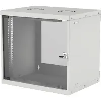Intellinet 19" Wandverteiler, Basic Line, 9 HE, 487 (H) x 540 (B) x 400 (T) mm, Flatpack, Schutzklasse IP20, grau, Wandmontiertes Regal, 9U, 50 kg, 10,7 kg, Grau