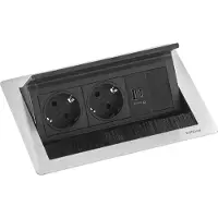 Evoline Flip Top Push Data M 2xSchuko + USB-A- USB-C-Charger Edelstahl