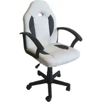 HTI Schreibtischstuhl Junior höhenverstellbar ergonomischer Drehstuhl Weiß-Grau