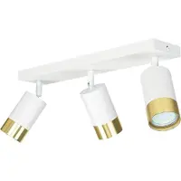 Licht-Erlebnisse Deckenspot Aluminium verstellbar in Weiß Gold GU10 3-flammig länglich