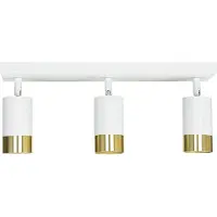 Licht-Erlebnisse Deckenspot Aluminium verstellbar in Weiß Gold GU10 3-flammig länglich