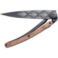 Deejo Tattoo Pocket Knife Art Deco Schwarz