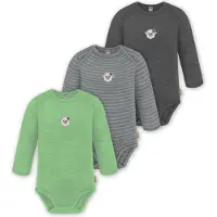 Normani 3er Pack Baby Merino Body Langarm „Auckland" - 9375