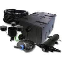 SunSun TeichFilter Set 60000l 24W Klärer,40W ECO Pumpe 25m Schlauch Skimmer
