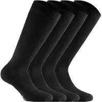 Rohner Socks Kniestrümpfe "Socken Basic Cotton II Long 4er Pack", Damen, Gr. 35-38, schwarz, Obermaterial: 80% Baumwolle CO. 17% Polyamid PA. 3% Elasthan EL., Socken Kniestrümpfe