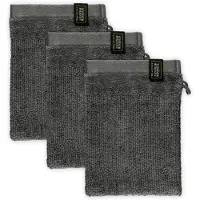 Schöner Wohnen Waschhandschuh "Sense", grau (anthrazit), B:16cm L:21cm, Frottee, SCHÖNER WOHNEN-KOLLEKTION, Handtücher, Waschhandschuh, mit Velourborte, hautschmeichelnde Airtouch Qualität, super weich