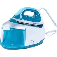 Tornado Digitale Dampfbügeleisen-Station mit einer Leistung von 2400 Watt und anti haft Keramiksohle, 2400 W, 280 g/min, Keramik-Bügelsohle, 1,8 l, 40 g/min, Weiß, Blau