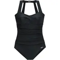 LASCANA Badeanzug , Damen, Gr. 38, Cup C, schwarz, Polyamid, unifarben, Badeanzüge Badeanzug, mit modischem Rücken und Shaping-Effekt