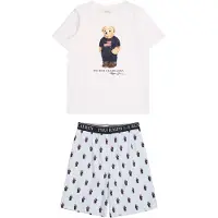 Polo Ralph Lauren Acc Polo Ralph Lauren Schlafanzug - Weiß/Blau m. Kuscheltier - - 10 Jahre (140) - Schlafanzug 2-teilig