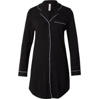 Hunkemoller Langärmeliges Jersey-Hemdkleid Essential Schwarz