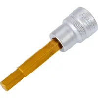 Hazet Steckschlüsseleinsatz 8801, 3/8 Zoll Antrieb, SW 7 mm, L 70 mm, DIN 7422, TIN-beschichtet, Sonderstahl