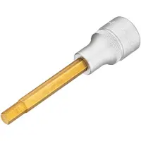 Hazet Steckschlüsseleinsatz 986L-7, 1/2 Zoll, SW 7 mm, Innen-6-kant, TIN-beschichtet, Länge 100 mm, DIN 7422