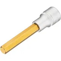 Hazet Steckschlüsseleinsatz 986L-11, Innen-6-kant SW 11 mm, 1/2 Zoll Vierkantantrieb, TIN-beschichtet, L 100 mm, DIN 7422