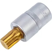 Hazet Steckschlüsseleinsatz 990-14, 1/2 Zoll Innen-Vielzahn M14, L 58 mm, TiN-beschichtet, Spezialstahl