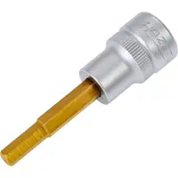 Hazet Steckschlüsseleinsatz 8801, 3/8 Zoll, SW 5 mm, L 60 mm, 6-kant, TIN-beschichtet, Sonderstahl, DIN 7422