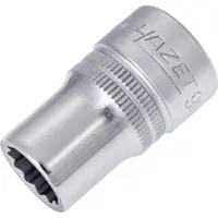 Hazet Steckschlüsseleinsatz 900Z-12, 1/2 Zoll Antrieb, 12-kant SW 12 mm, L 38 mm, CV-Stahl, verchromt