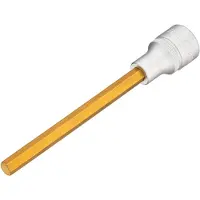 Hazet Steckschlüsseleinsatz 986SL-8, 1/2 Zoll, Innen-6-kant SW 8 mm, TIN-beschichtet, L 140 mm, Sonderstahl, DIN 7422