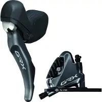 Shimano GRX ST-RX810/BR-RX810 Scheibenbremse für verstellbare Sattelstützen Vorderrad schwarz/grau 2023 Scheibenbremsen komplett