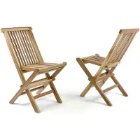 VCM Kinderstuhl, Teak-Holz, Klappstuhl unbehandelt, natur VCM Braun