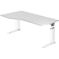 Hjh OFFICE PRO UNDA 18 W - 180 x 100 höhenverstellbar Weiß/Weiß