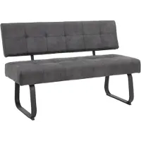 Hela Essbank "LUISE I, Sitzbank, Bank", schwarz (vintage anthrazit, schwarz), B:140cm H:90cm T:64cm, Sitzbänke, Essbank, mit Federkern, extra dicke Polsterung im Sitz und Rücken, Topseller