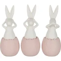 Jline 2er-Set: Dekofiguren "Hase" in Rosa/ Weiß - (H)30 x Ø 11 cm - onesize