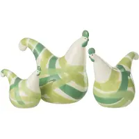 J-Line Hühner Linien - Dolomit - Grün Mix - 3Er Set