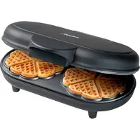 Bestron Waffeleisen "ADWM1000BL", 1200 W, Doppelwaffeleisen für klassische Herzwaffeln