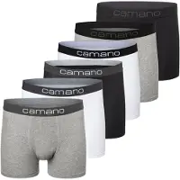 Camano Herren Boxershorts, 6er Pack - Comfort BCI Cotton, Unterhosen, Stretch Baumwolle