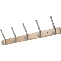 HP Autozubehör Wandgarderobe Holzprofil Buche 5 Hut-/5 Mantelhaken Länge 700 mm Hakenabstand 150 mm Haken Alu